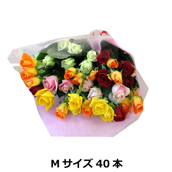 超特価激安 一部地域を除く 生花 Mサイズ 40本のバラの花束 クリスマス お誕生日や記念日のお祝いに バラ 薔薇 ローズ 花束 上質で快適 Opk Rks Org