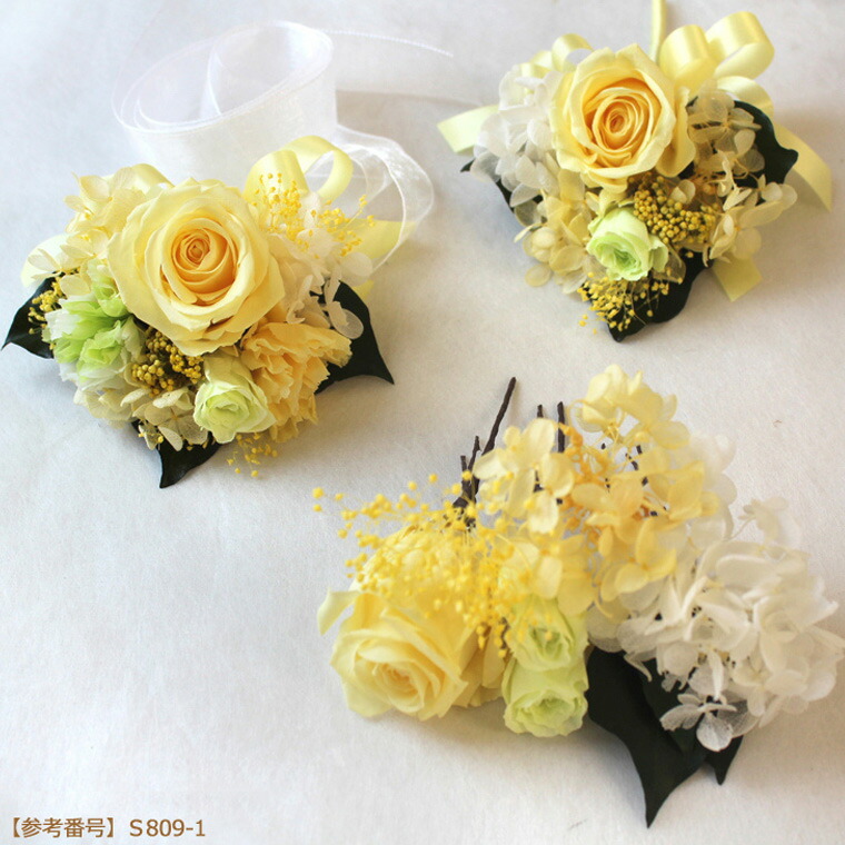 貨物輸送無料（構成要素領域を除く）【花材を1部分品客あしらい中！】【商品目録花束M大きさ】\u0026【ブートニア】＆【大輪1ミニローズ2輪頭顱御召しもの】3点セットプリザーブドフラワー 華燭の典 商品目録ネットボール 華燭の典・入園式・卒園式・はいり込む式・卒式 プロム 寄り合い