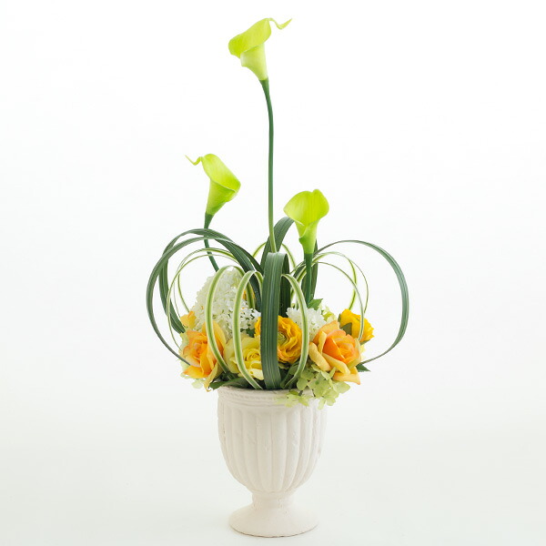 花 フラワーアレンジ ローズ カラー　アートフラワー 造花　消臭抗菌加工　高さ約55cm
