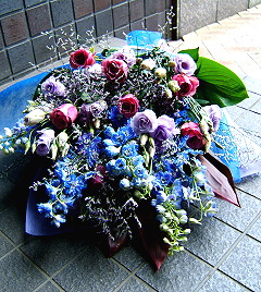 送別　卒業 おまかせ ブルー系 花束 花 人気ランキング 花ギフト 花束 結婚記念日　（誕生日 などにも） バラ 就任　送別 ３ 花束 結婚記念日　（誕生日 などにも）