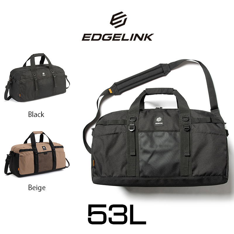 EDGELINK  エッジリンク  ace. エース ボストンバッグ メンズ レディース ブランド 大容量 旅行 53L 2WAY 肩掛け 斜めがけ ファスナー キャンプ 合宿 学生 ナチュラル シンプル ブラック 黒色 黒 かっこいい 大人 人気 おしゃれ 高見え プレゼント プレゼント 記念日 誕生日