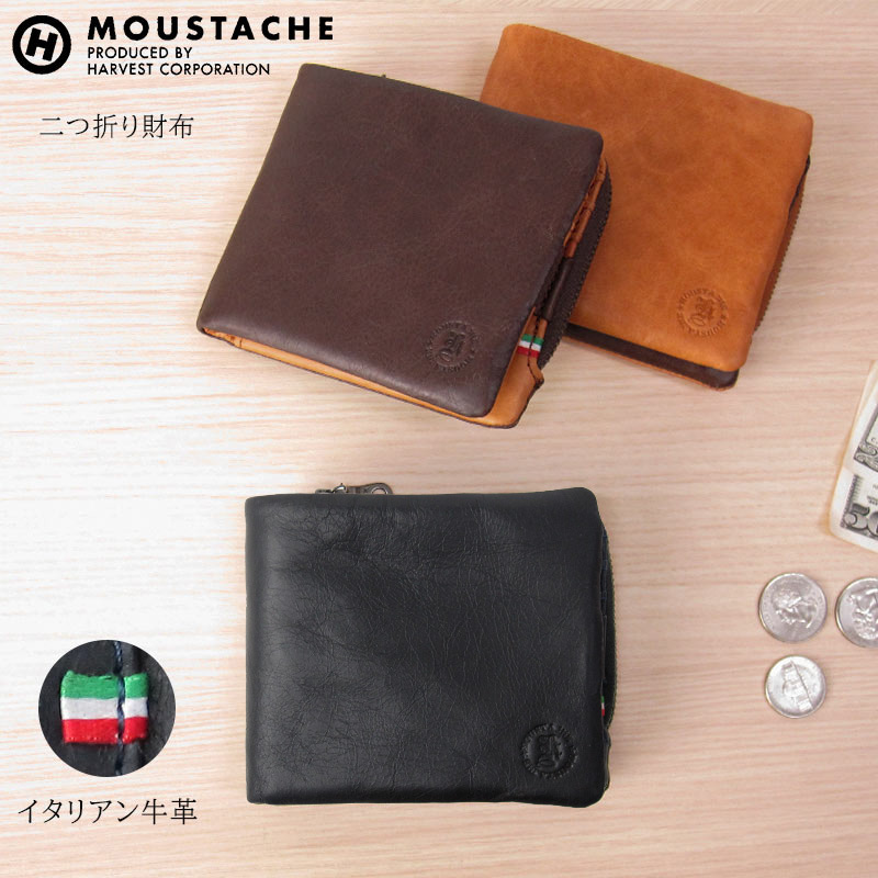 楽天市場】MOUSTACHE ムスタッシュ 二つ折り財布 メンズ DBR-5403