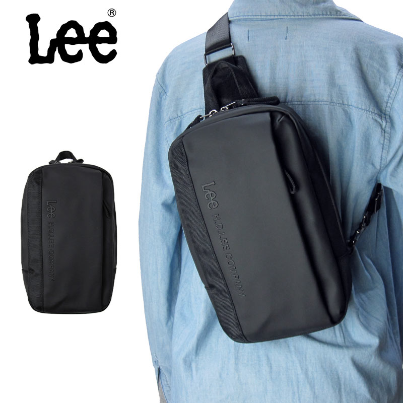 Lee ボディバッグ 320-4020 軽量 収納充実 ボディバッグ ワンショルダー シンプル おしゃれ カジュアル かっこいい 黒 ブラック 人気 ユニセックス メンズ レディース 旅行サブバッグ ペンホルダー 背面メッシュ 父の日 誕生日 lee リー ブランド正規品
