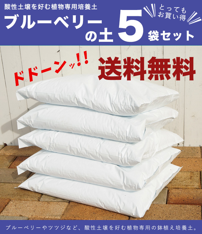 楽天市場 ブルーベリー専門店の ブルーベリーの土 肥料入り 5袋セット 70ｌ ブルーベリー用酸性培養土 北海道 沖縄 離島不可 苗木部 ｂｙ 花ひろばオンライン