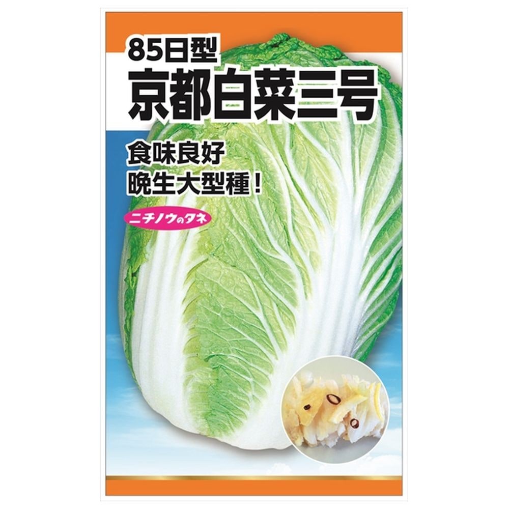 楽天市場】白菜 【京都白菜三号(85日型)】 種・小袋 （5ml） 固定種