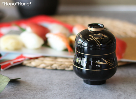 越前塗　千筋小吸椀　留見返　梅　蓋つき　吸い物椀　金彩　漆器　和食器　希少 hana2_shima-68