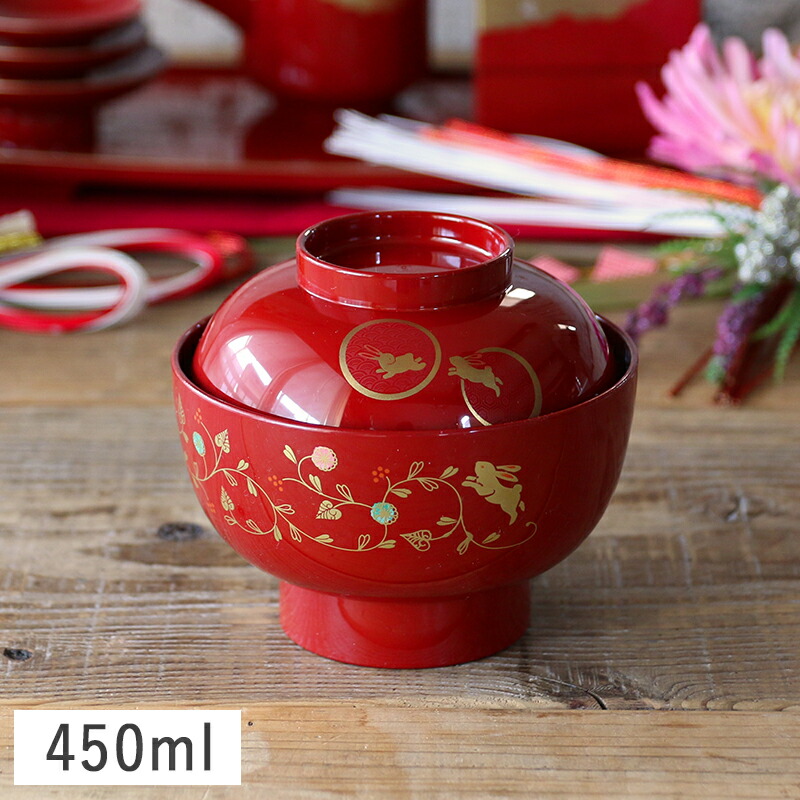 楽天市場】木製 かすり 丸汁椀 根来 レッド 300ml 11.5cm 漆器 // 和