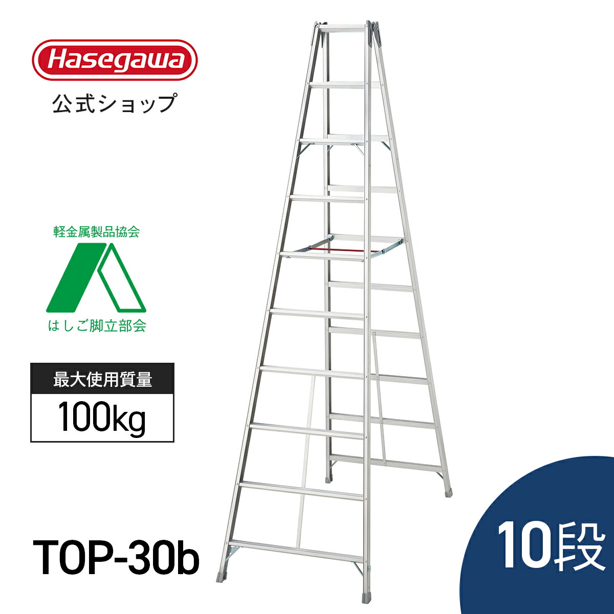 楽天市場】脚立 長尺脚立 9段 260cm ワンタッチバー付き 折りたたみ