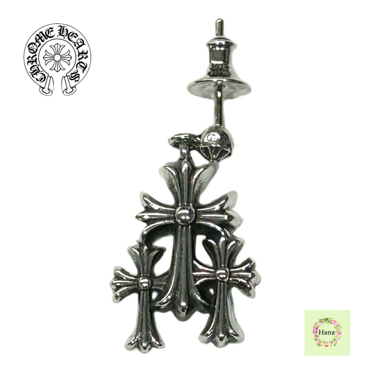 未使用 CHROME HEARTS クロムハーツ クロスピアス クロムハーツ CHクロス ピアス タイニークロスフープ / CHROME