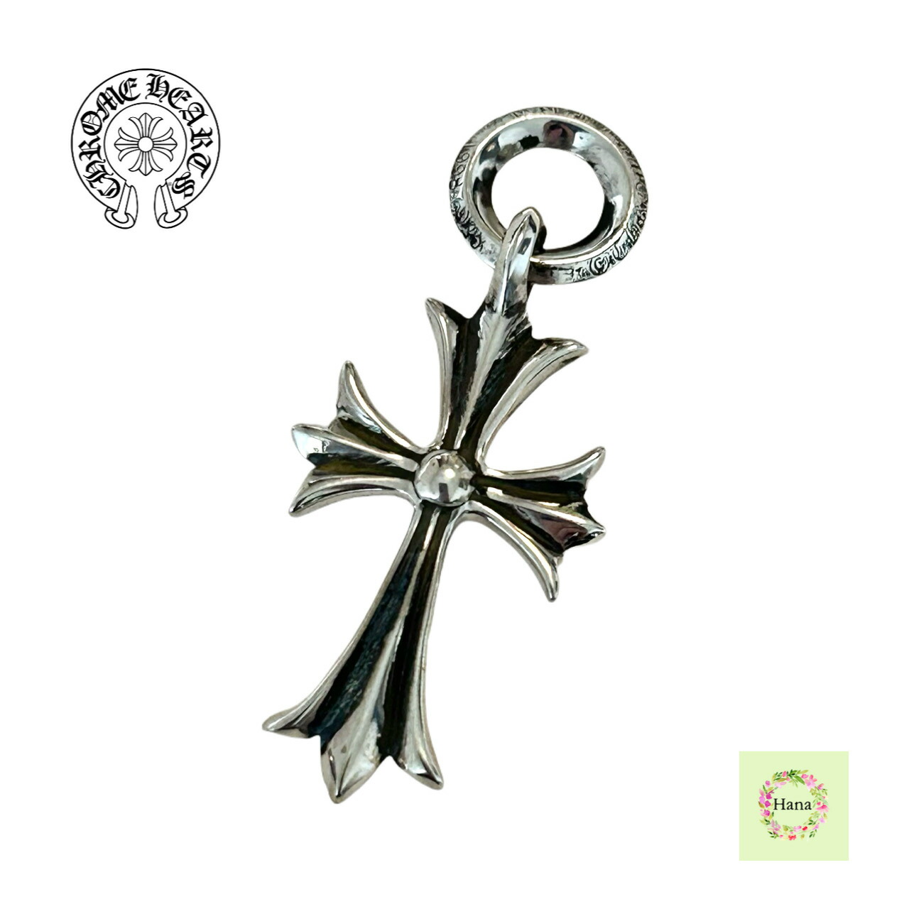 【受け取り証書無決めなおす/新品未当て嵌める】CHROME HEARTS クロムハーツ タイニーCH差し交わす CHARM TINY CH CROSS SLV しろがね色 3.42g 差し上げ物