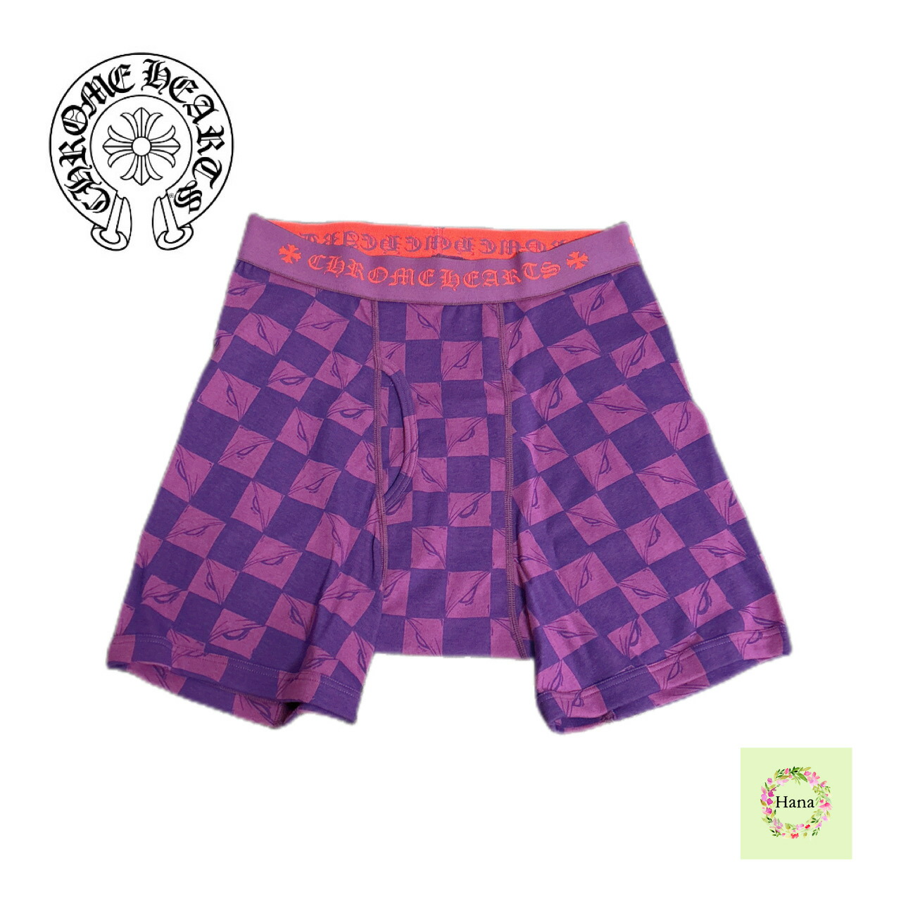 【お墨付き無繰りかえる/新品未当てはめる】CHROME HEARTS クロムハーツ UNDERWEAR CLASSIC RIB BOXER BRIEF 99 EYES ボクサー ブリーフ メンズ はだ着 ズボン下 パープル  M 差し上げ物