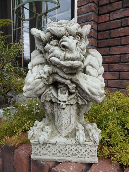 ガーデニング 庭園 グッズ 連合王国『English Gargoyle Scull Wing』