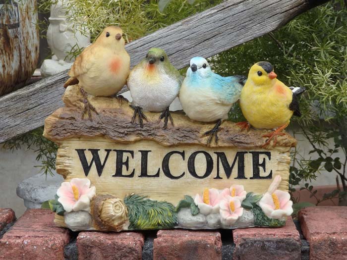 ガーデニング ガーデン 雑貨 『カラフルレストバード・welcome』