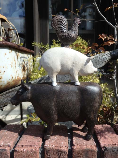 オブジェ 飾りつけ 脂  雑貨 ガーデニング 園地『園地オブジェ♪アニマルタワー・Ｂ』