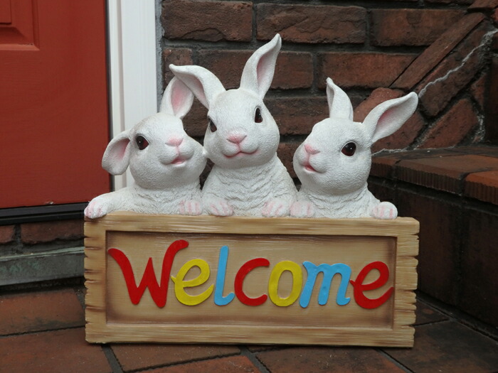 雑貨 ガーデニング 庭園『welcome家兎3！』