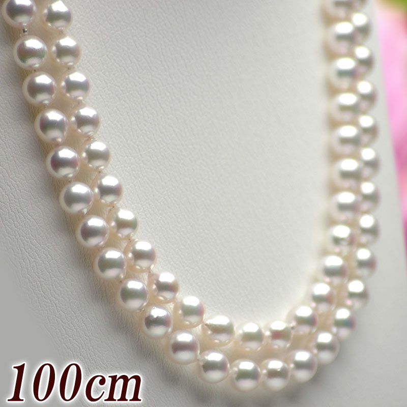 【楽天市場】アコヤ真珠（オーロラロゼ）ロングネックレス 100cm J15795 8.0mm-8.5mm グリーン：花珠真珠店