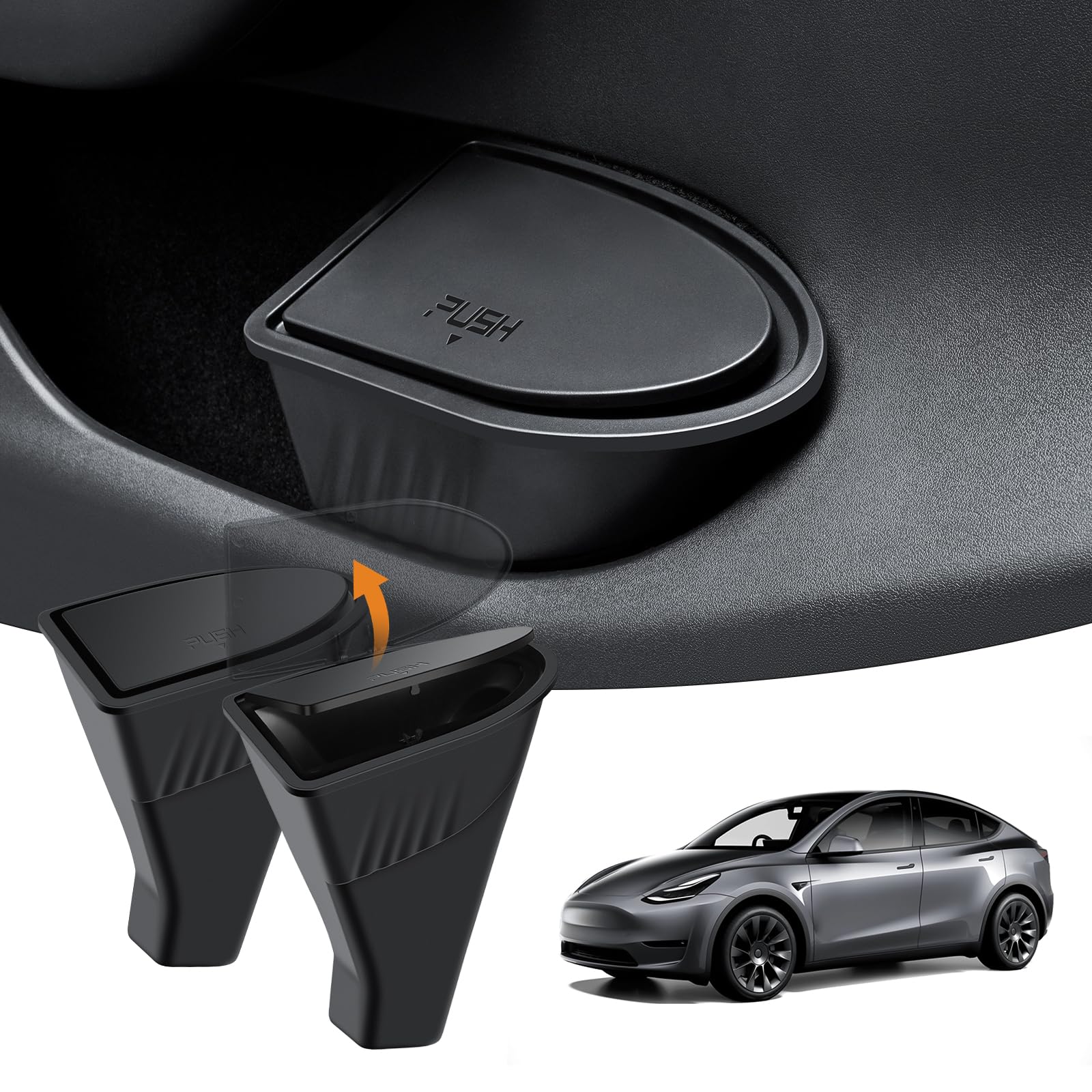 リアゴミ箱 Tesla Model Yアクセサリー用 2020-2024 2025 バックシート収納ボックス モデルY用 リアセンターコンソールオーガナイザー ゴミ箱 3Dストライプ柄 ゴミ箱 ブラック