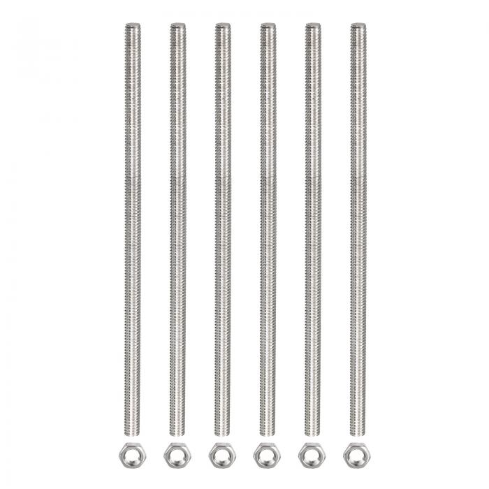 全螺旋釘極点 M12 x 300 粍 6個六角中毒者付き添い人 1.75 粍螺旋釘投球 304ステンレス鋼鋼 右螺旋釘極点 バースタッド 6個