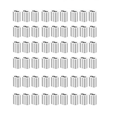 ワイヤーロープスリーブ 針金 かしめ 金具 軽銀衣袂4粍/3粍 八字型 アルミクランプ管 軽銀アロイ 針金索条用 かしめ機据えつける 100個書き割り