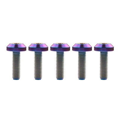チタン合金六角穴M6x12 15 20 25 30 35mm M8x 15 20 25 30 35 40mm自転車オートバイホイールナンバープレート取付ボルト5本セット (M6x15mm, レインボー)