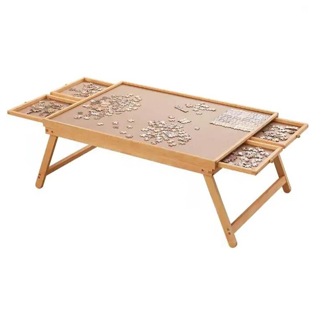 木製パズルテーブル 子供用積み木テーブル 家庭用 ポータブル 折りたたみ 収納テーブル 引き出し付き 無垢材 子供用テーブル パズルゲームテーブル パズル収納ボード 子供用教育組み立て玩具 折りたたみパズルボード プレゼント ギフト 贈り物 送料無料|Dusky Rose (ヘアケア・サプリ)