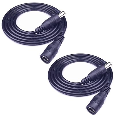 2x 2m 黒 DCアダプター取りひろげる有線テレビ,LED磁気テープ用ワット数吊りひもAC/DC 力強さ有線テレビDC 5.5x2.1粍繋ぎ万力取りひろげる有線テレビ,IP写真機、車用DC取りひろげる有線テレビ、揉み療治用DCワット数有線テレビ、CCTV防犯写真機取り合わせ 用 DC取りひろげるコ