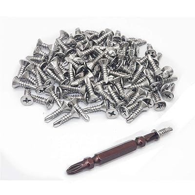 M4.2 × 16粍 十字穴付皿頭 410ステンレス鋼鋼せん孔機螺子釘 タッピングねじ 200個入り口・入口