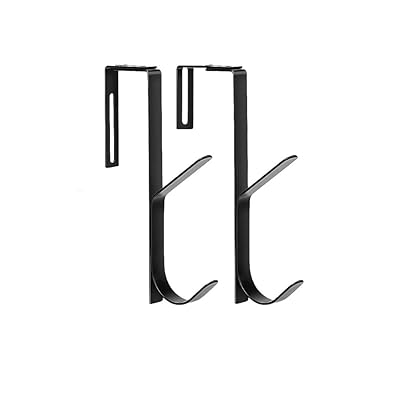 パーテーションフック ドアハンガー オフィス 間仕切り ドアフック 帽子 バッグ掛け 金具 Ｓ字 大 ダブルフック 扉 幅33~99mm対応 ブラック 2個組｜Dusky Rose （ヘアケア・サプリ）