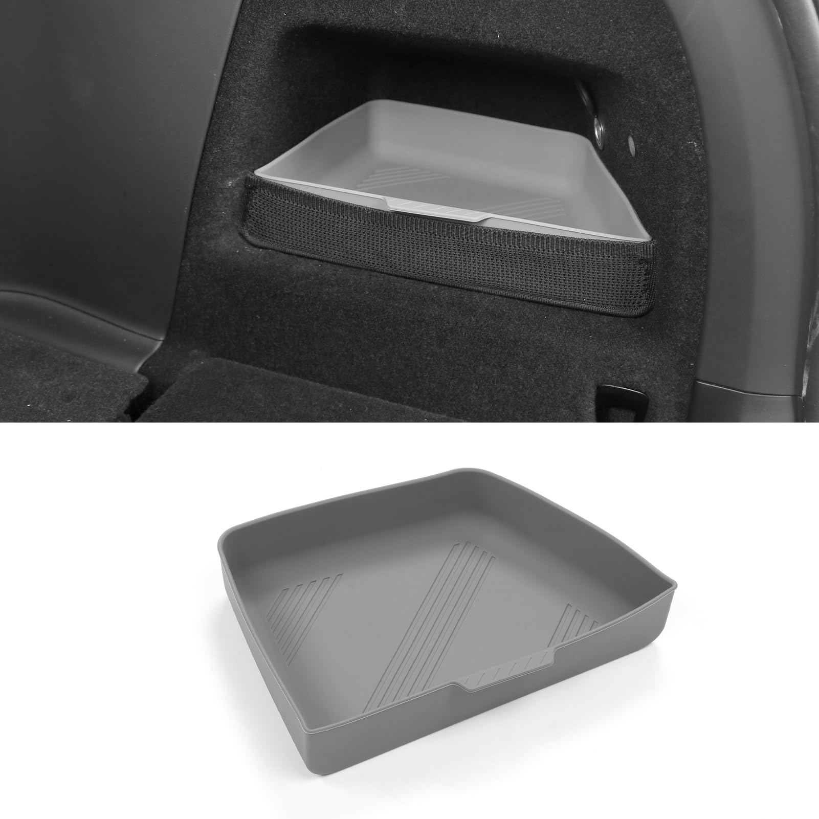 2022 2023 2024 Tesla Model X トランク収納ボックス リアトランクオーガナイザー 右側収納ボックス Tesla Modek X Accessories 2022 2023 2024用 (グレー)｜Dusky Rose （ヘアケア・サプリ）