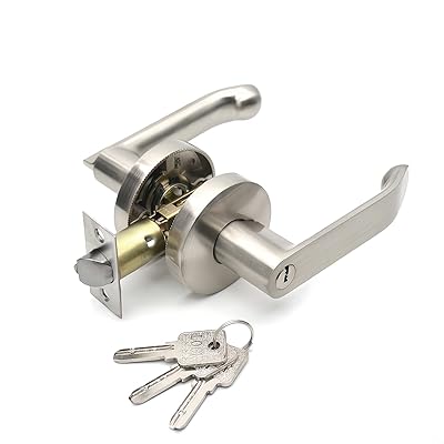 ほう塁鉄器 部屋の入り口ノッブ 鍵付き添い人 室内 風呂場 生き胆手持ち部分 ジンクアロイの主体 ET001-SS しろがね色 (銀)