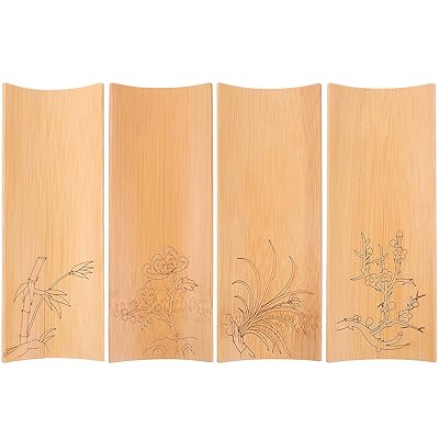 おしぼり御盆 竹製 おしぼり受け おしぼり置き 梅蘭竹菊 卓上 小物納める御盆 飲食店 お役目用 4枚書き割り