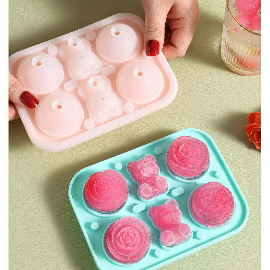 「もっと買い、もっと割り引き」シリコンモールド 製氷機 今めかしい 製氷皿 製氷器 文字記号 御菓子営造 お酒 飲み料 おもしろ 差し上げ物 愛くるしげ 内燃機関製造業者 喫茶店 くま 薔薇 サクラ色 青色 喫茶店 食べ物屋 冷ややかさドリンク