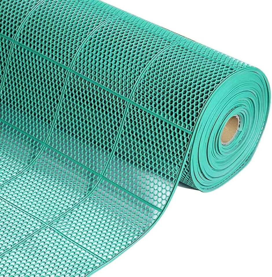 業務用滑り止めマット ゴムマット PVC材質 吸水 ノンスリップ 転倒防止 耐久 屋外 屋内 通路 廊下 浴室 MDM (グリーン, 長さ9m)|Dusky Rose (ヘアケア・サプリ)