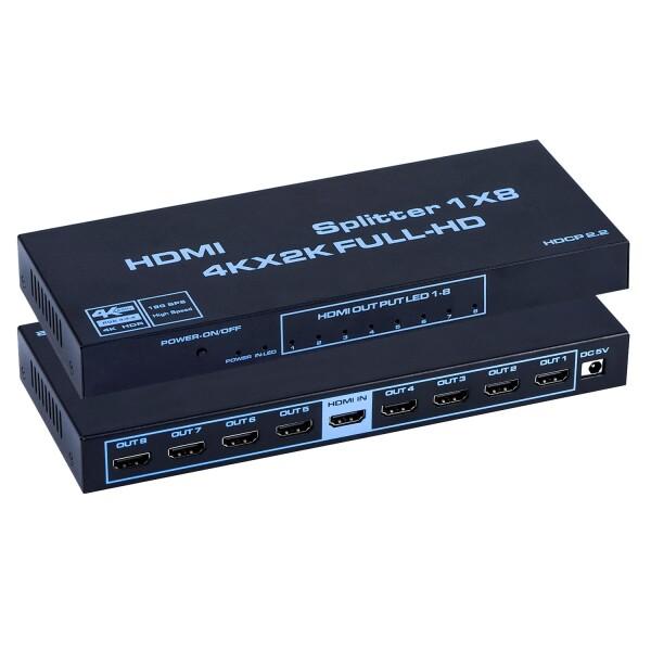 分配器 スプリッター 1入力8出力 4K@60Hz HDMI 分配器 1x8 2160P HDCP 2.2 3D RGB 4:4:4 HDTV/Blu-Ray DVD/｜Dusky Rose （ヘアケア・サプリ）