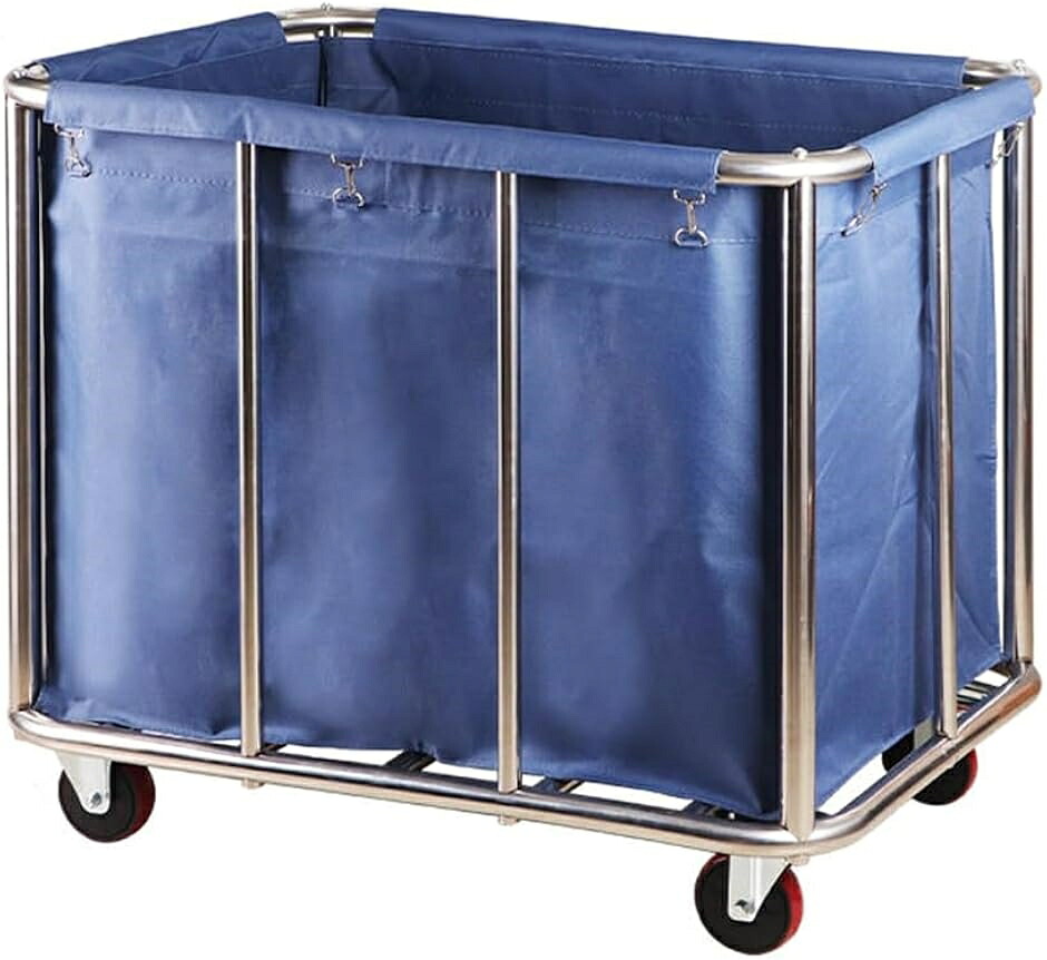 洗い濯ぎ手押し車 ホテルリネンカート 90x65x80糎 耐荷重150kg キャスター付き添い人 (青み,  90x65x80 糎)