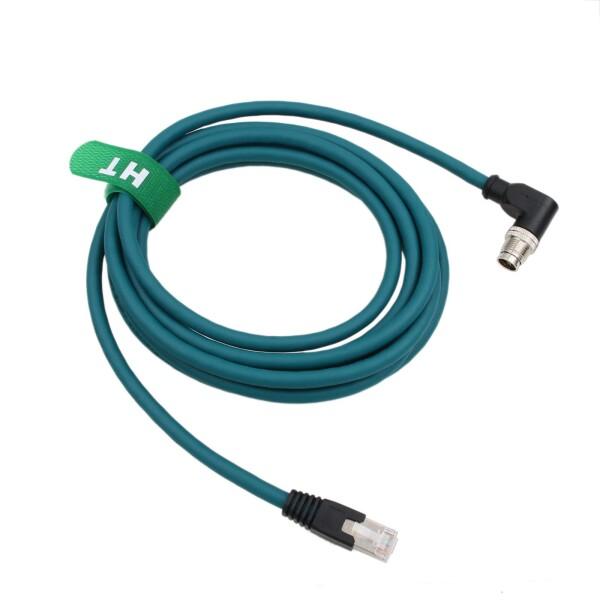 L字型 M12 イーサネット 8ピン Xコードオス - RJ45 CAT7e ケーブル Cognex 工業用カメラ センサー|Dusky Rose (ヘアケア・サプリ)