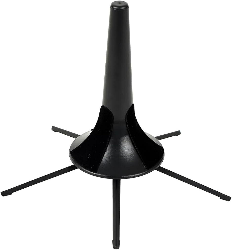Trumpet Stand Holder Foldable Musical Instrument Accessory Storage Brass Instrument (Black)