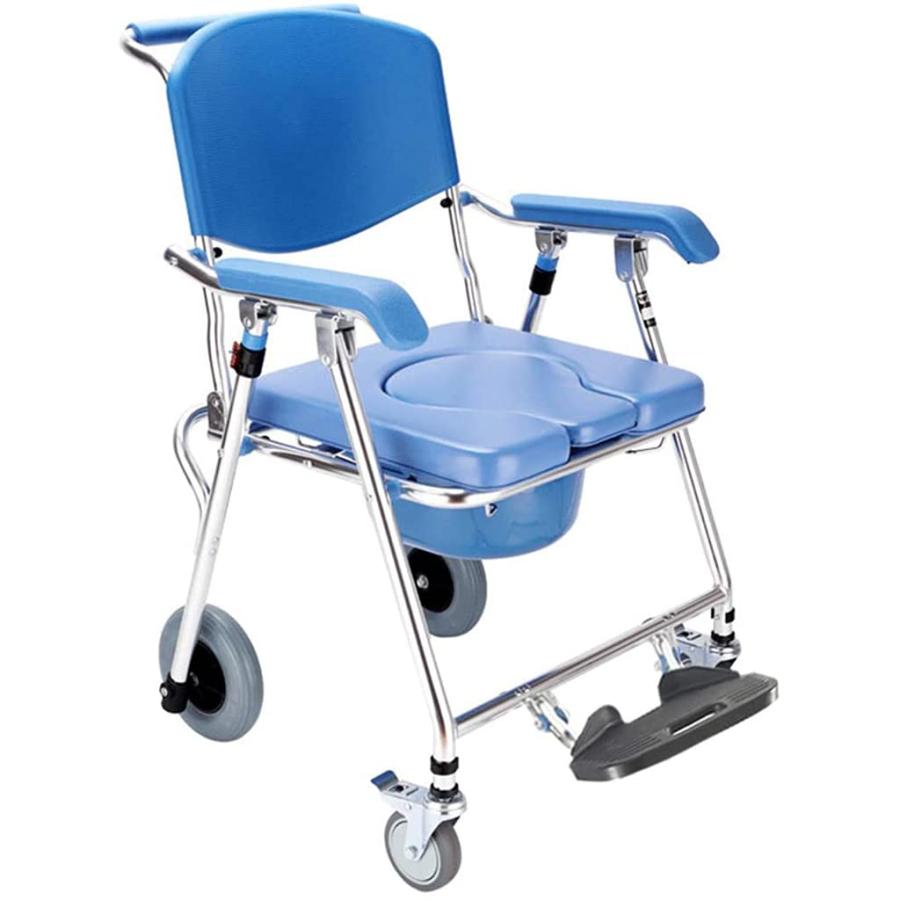 入浴用車いす 椅子 シャワーチェア 介護用 歩行器 コンパクト アルミ製 ブレ-キ付き シャワー キャリー キャスタ付き 便器 お風呂用 メディカルサービス 折り畳|Dusky Rose (ヘアケア・サプリ)