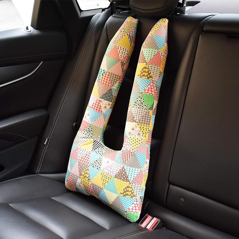 シートベルトクッション 車座ぬいぐるみ ユニコーン 席用 子供 u型クッション X型 車用パッド 車枕 子供用 取り外し可能 洗える 大人｜Dusky Rose （ヘアケア・サプリ）