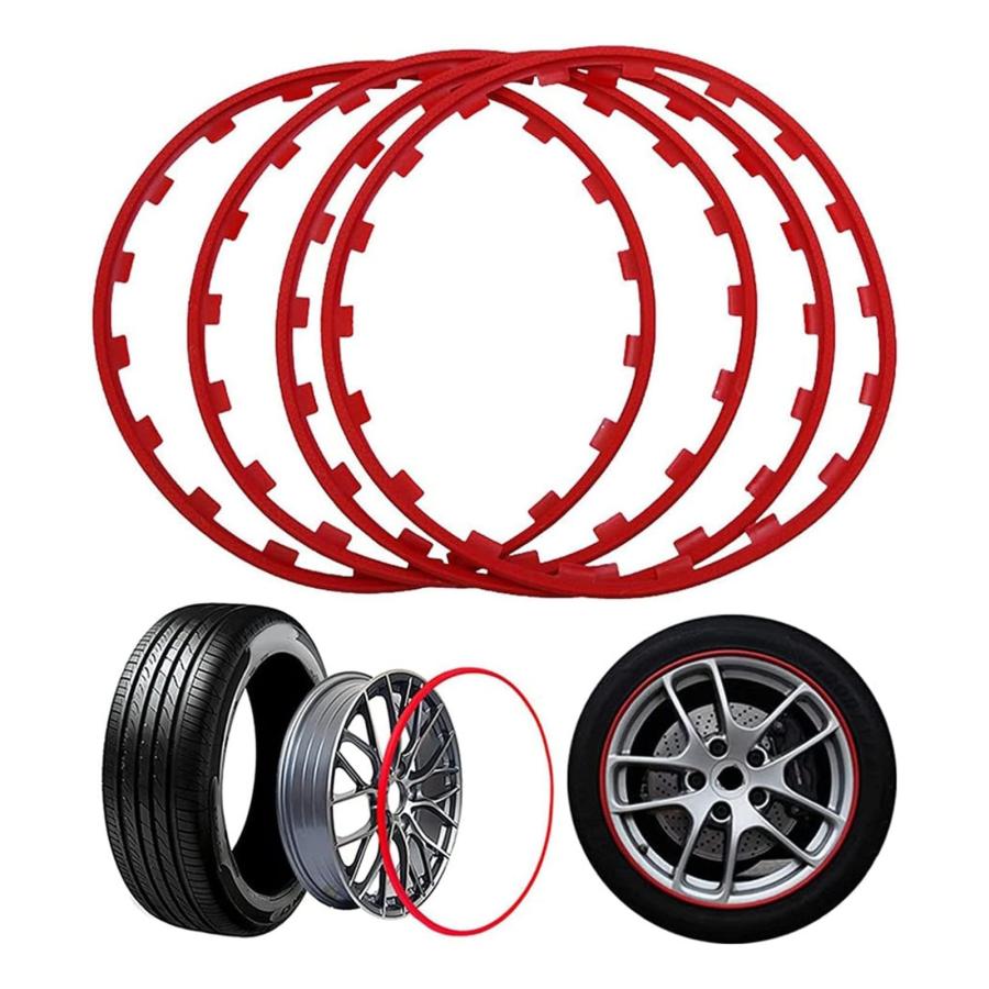 ホイールリムガード リムガード ホイール リムガード プロテクター 合金ホイールプロテクター 車のホイールリムプロテクターリング 車の車両ホイールリムプロテ｜Dusky Rose （ヘアケア・サプリ）