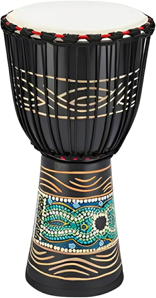 ジャンベ 大 8インチ 楽器 太鼓 民族楽器 ハンドドラム パーカッション ブラック( ブラック(装飾) 直径20cm,高さ40cm)|Dusky Rose (ヘアケア・サプリ)