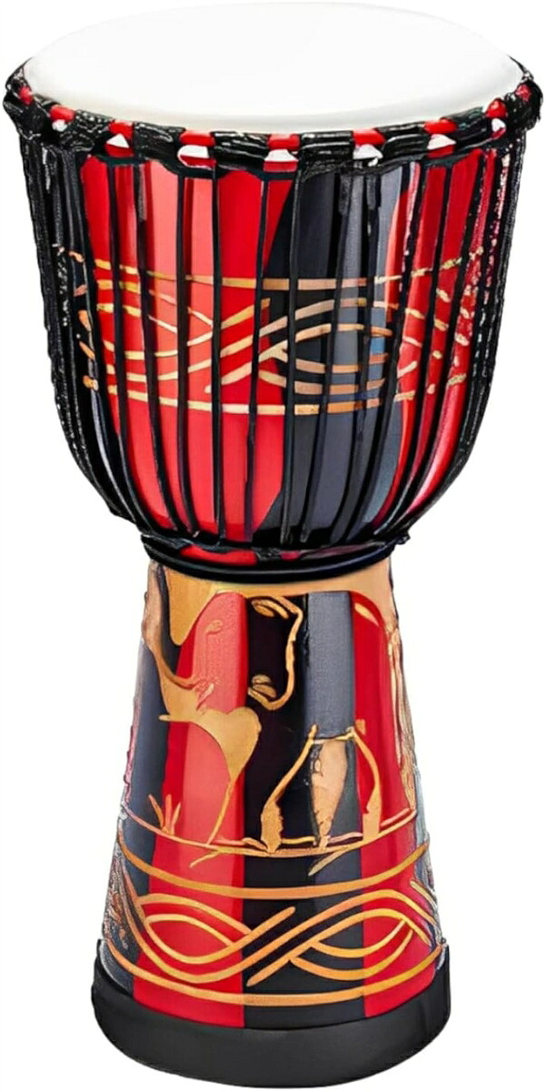ジャンベ 大 8インチ 楽器 太鼓 民族楽器 ハンドドラム パーカッション アフリカン( アフリカン(象の彫刻) 直径20cm,高さ4)|Dusky Rose (ヘアケア・サプリ)