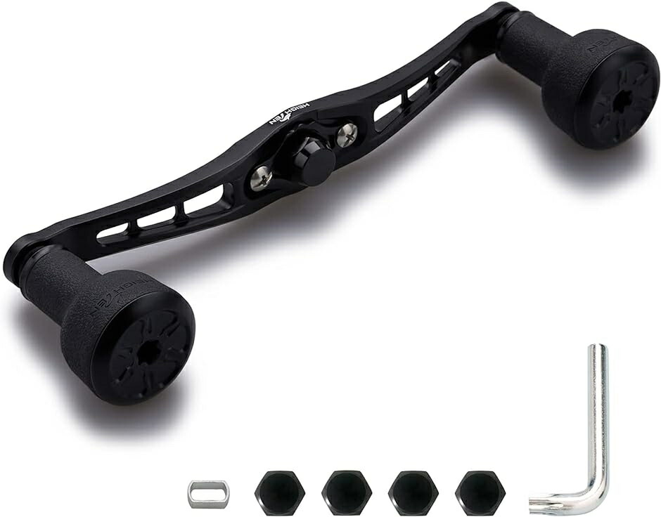 ベイト リール ハンドル 直径24mm TPE製 ノブ搭載 シマノ ダイワ アブガルシア 通用 ベイトリール用 MDM( 120mm-ブラック)