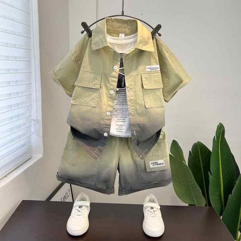 キッズ 流行り物 お坊っちゃん 愛くるしげ かっこいい 今めかしい 韓国 小わっぱ服 御膳上等 ティーシャツ 夏 表どおり ズボン下 半袖 トップス ボトムス