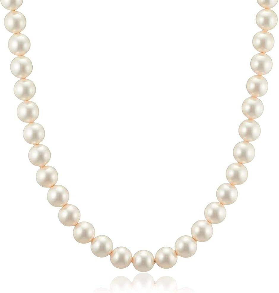 パールネックレス 冠婚葬祭 42cm (［07-01］ ネックレス 単品 マグネット,  ［02］ パール直径6.5-6.8mm ネッ)