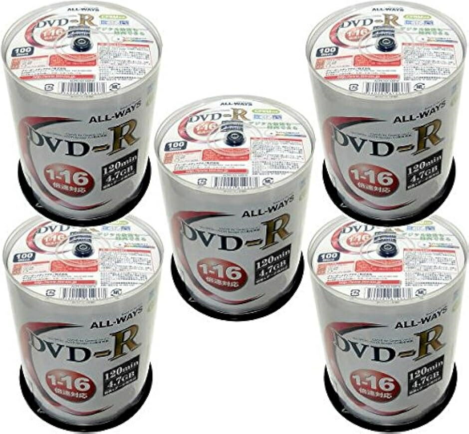 DVD-R 16倍速 4.7GB CPRM対応 500枚 100枚入x5パックセット