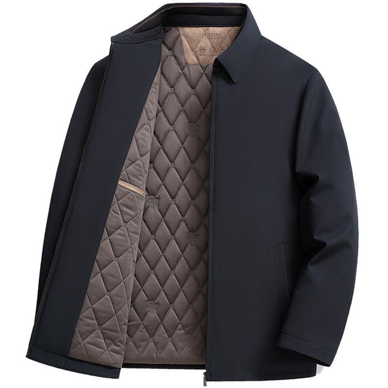 中綿コート メンズ 綿入れジャケット 中年 保暖保温 ウィンタージャケット 厚手 綿服 あったか 秋 冬 ショート丈 両側ポケット 通勤|Dusky Rose (ヘアケア・サプリ)