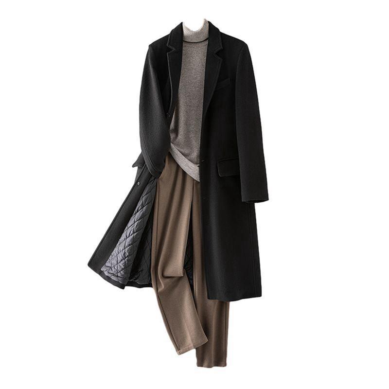 100%羊毛 メンズ ロング厚地の外套 チェスターコート 背広 冬服 トレンチ 馬鹿でかい大いさ 防寒防風 流行り物 商行為 パステル色の