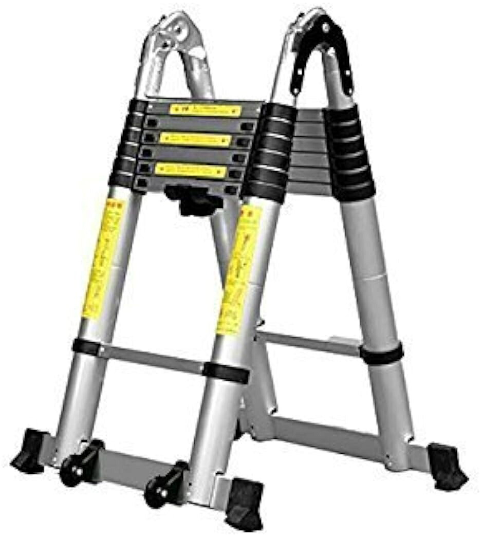 伸縮脚立とハシゴ両用 脚立最長2.5M 伸縮ハシゴ 最長5M 耐荷重150kg スーパーラダー( 2.5Mx2.5M)