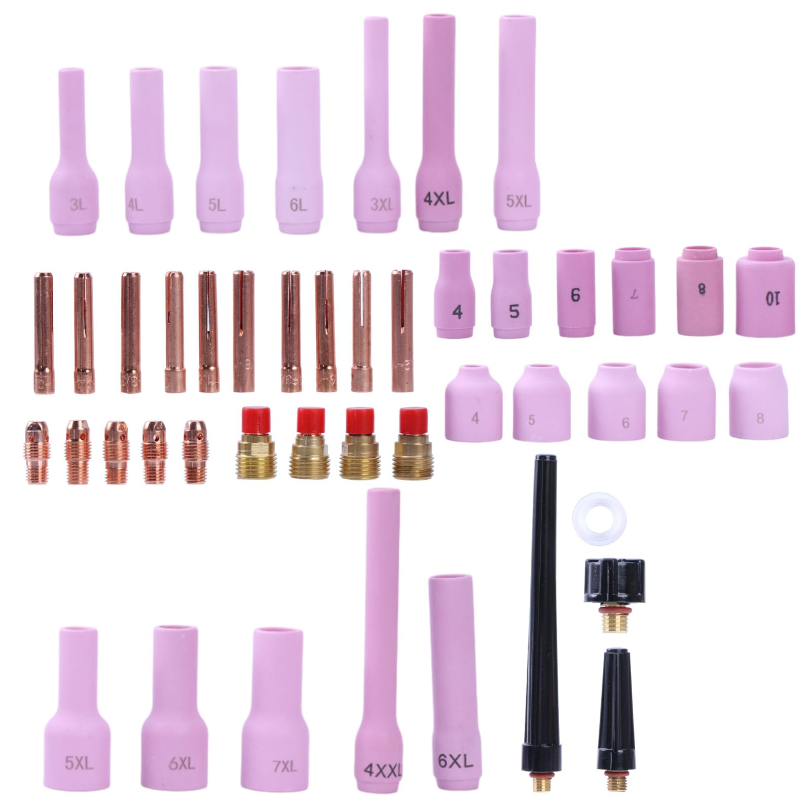 46 個 TIG 溶接トーチレンズ WP9 WP20 TIG バックキャップコレットボディスペアキット実用的なアクセサリーレンズキット|Dusky Rose (ヘアケア・サプリ)